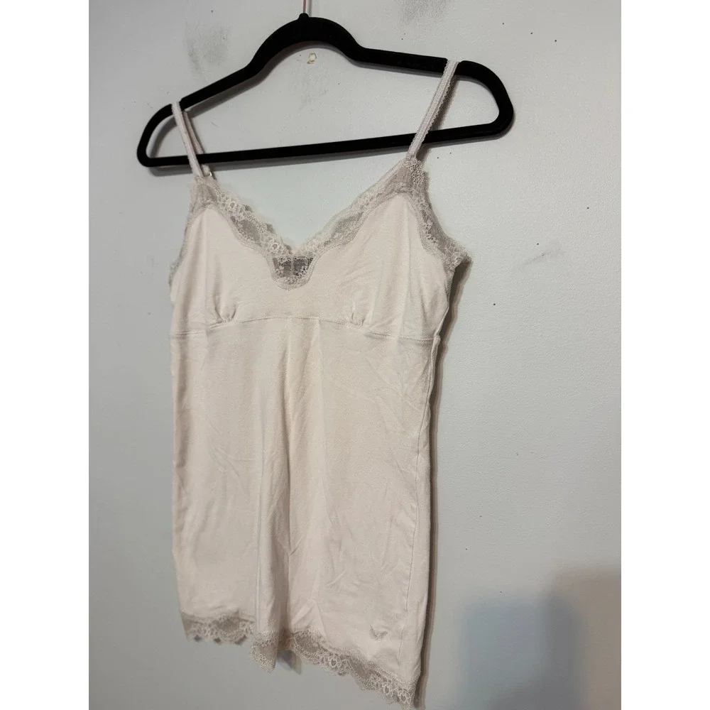Y2K American Eagle Coquette Lace Babydoll Tank Womens Size Medium Soft Girl